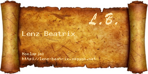 Lenz Beatrix névjegykártya